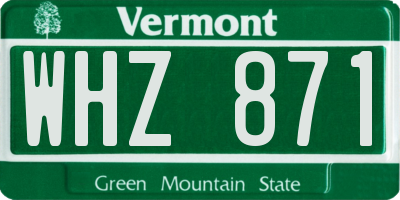 VT license plate WHZ871