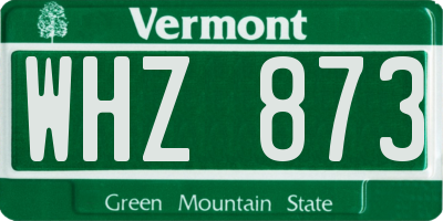 VT license plate WHZ873