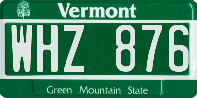 VT license plate WHZ876