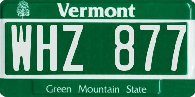 VT license plate WHZ877