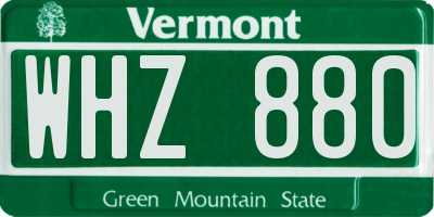 VT license plate WHZ880