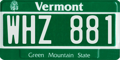 VT license plate WHZ881