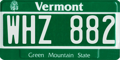 VT license plate WHZ882