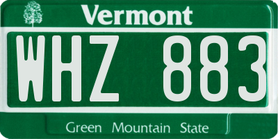 VT license plate WHZ883