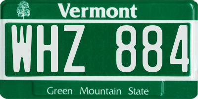 VT license plate WHZ884