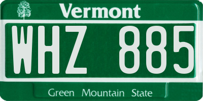 VT license plate WHZ885