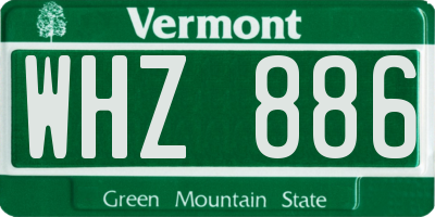 VT license plate WHZ886