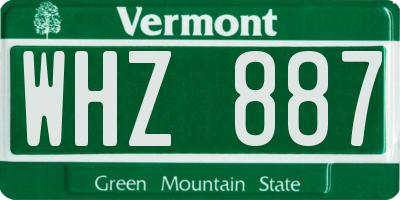 VT license plate WHZ887