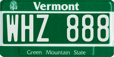 VT license plate WHZ888
