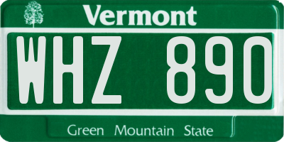 VT license plate WHZ890