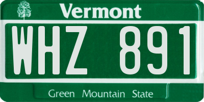 VT license plate WHZ891