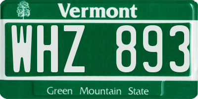 VT license plate WHZ893