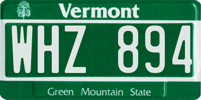 VT license plate WHZ894