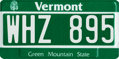 VT license plate WHZ895