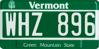 VT license plate WHZ896
