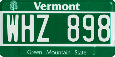 VT license plate WHZ898