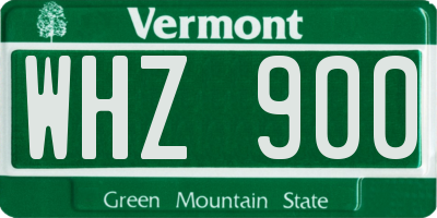 VT license plate WHZ900