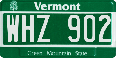 VT license plate WHZ902