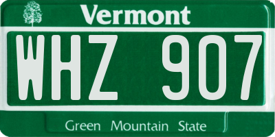 VT license plate WHZ907