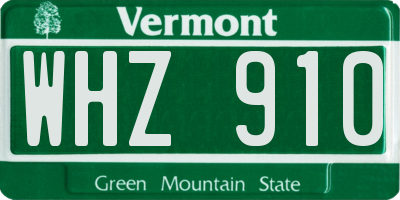 VT license plate WHZ910