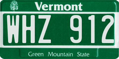 VT license plate WHZ912