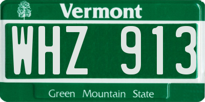 VT license plate WHZ913
