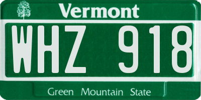 VT license plate WHZ918