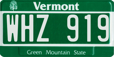 VT license plate WHZ919
