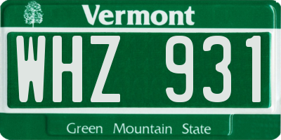 VT license plate WHZ931