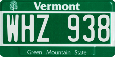 VT license plate WHZ938