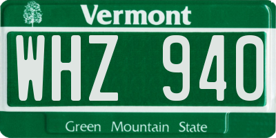 VT license plate WHZ940