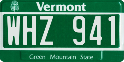 VT license plate WHZ941