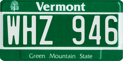 VT license plate WHZ946