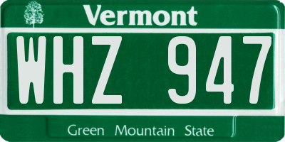 VT license plate WHZ947