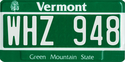VT license plate WHZ948