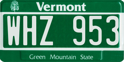 VT license plate WHZ953