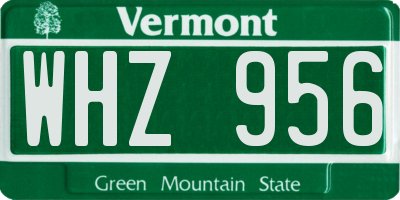 VT license plate WHZ956