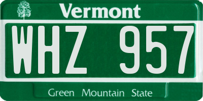 VT license plate WHZ957