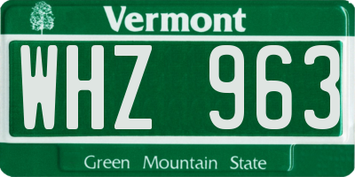 VT license plate WHZ963
