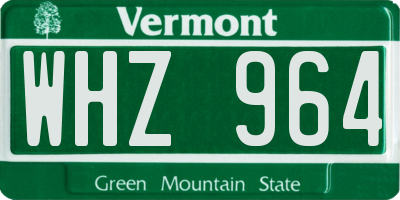 VT license plate WHZ964