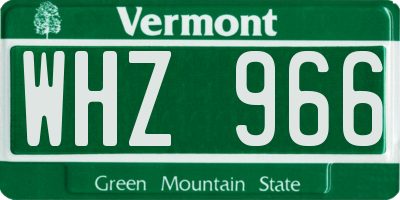 VT license plate WHZ966