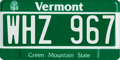 VT license plate WHZ967