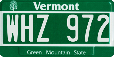 VT license plate WHZ972