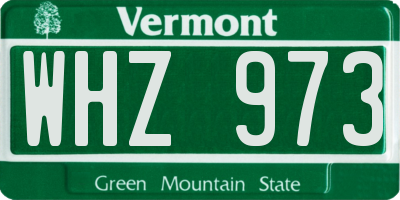 VT license plate WHZ973