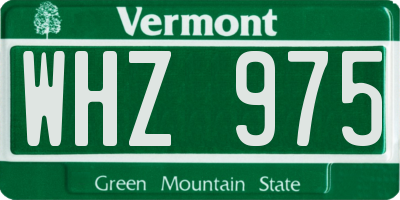 VT license plate WHZ975