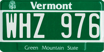 VT license plate WHZ976