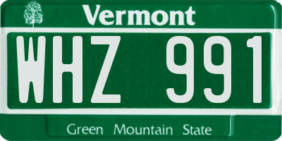 VT license plate WHZ991