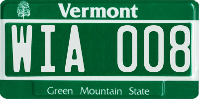 VT license plate WIA008