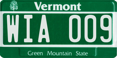 VT license plate WIA009