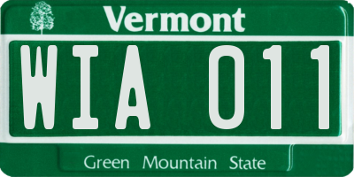 VT license plate WIA011